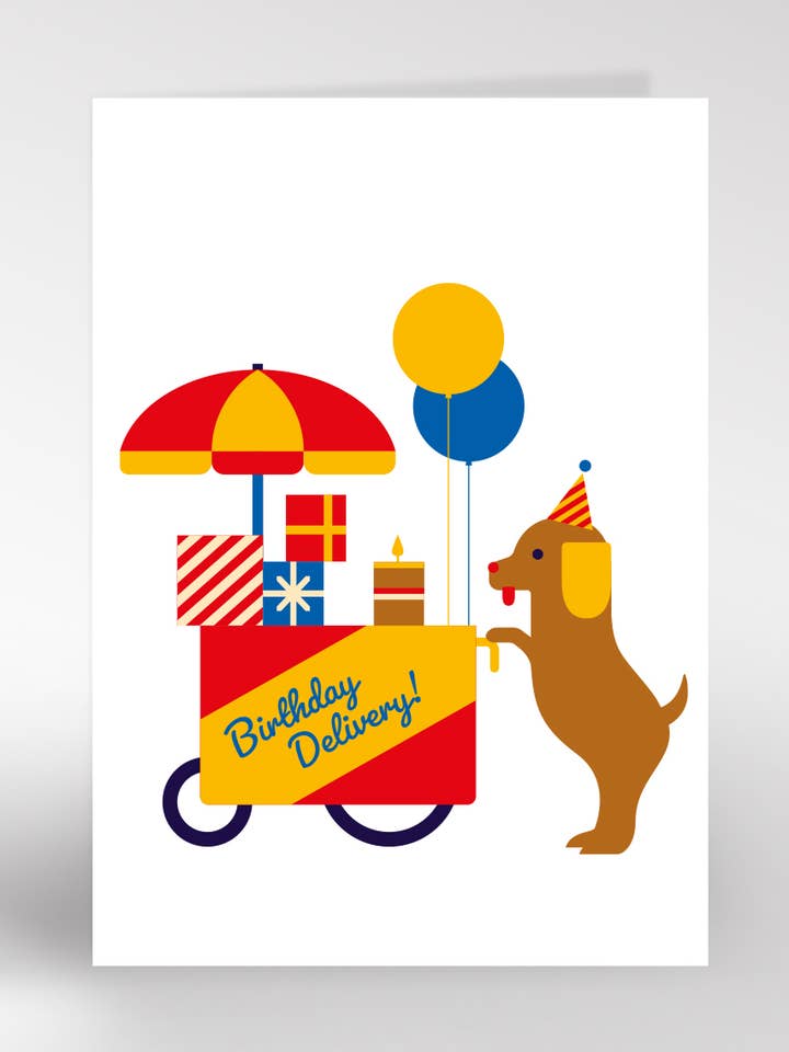 346 Hundevogn Fødselsdagskort for engroshandel hos Dicky Bird