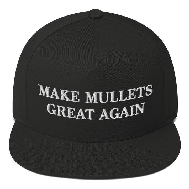 Mullets Snapback Cap: Embroidered, Make Mullets Great Again for wholesale by PositiveParty