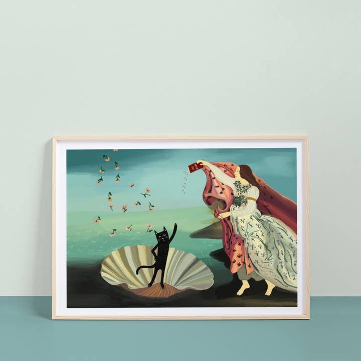 Fødslen af kat Venus Art Print for engroshandel hos Niaski - Feline Fine Art (USA DUTIES PAID)