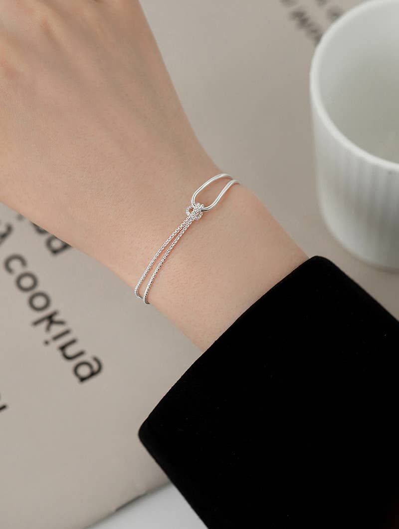 Gemscape UK - Wholesale Charm/Dangle Bracelet - Sterling Silver Half and Half Bracelet - Heart5