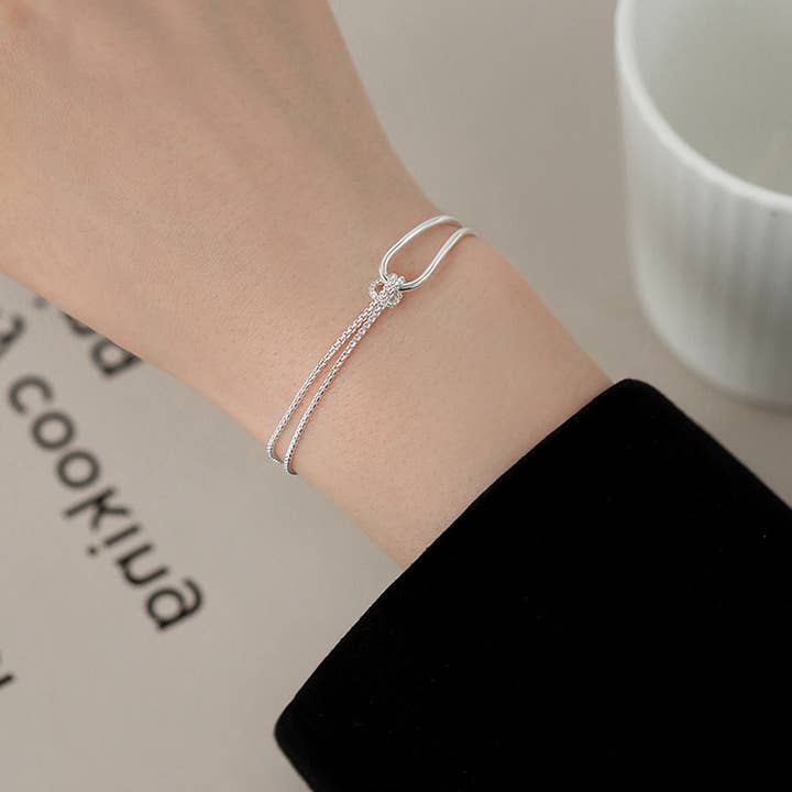 Gemscape UK - Wholesale Charm/Dangle Bracelet - Sterling Silver Half and Half Bracelet - Heart5