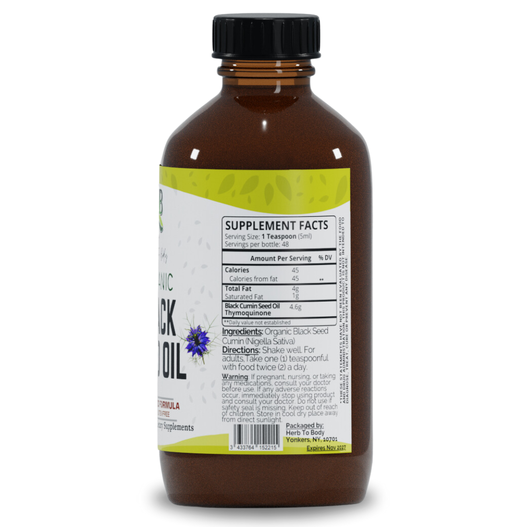 Herb To Body - Wholesale Oral Supplement/Vitamin - Organic Black Seed Oil (Cold-Pressed) - Bulk Wholesale Sizes12