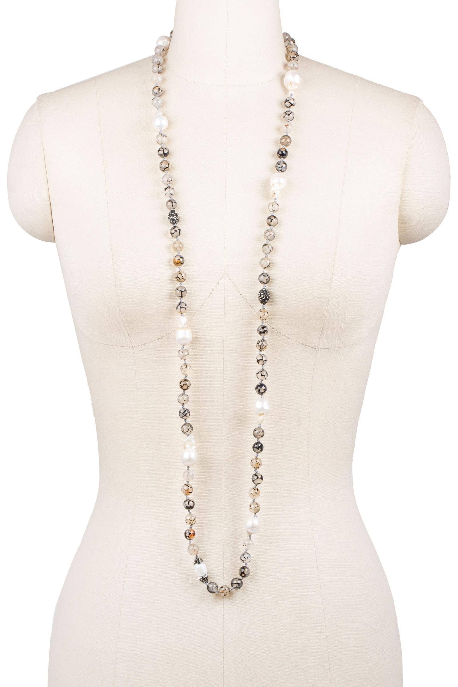 SAACHI - Wholesale Beaded/Pearl Necklace - Tahitian Long Beaded Pearl Necklace10
