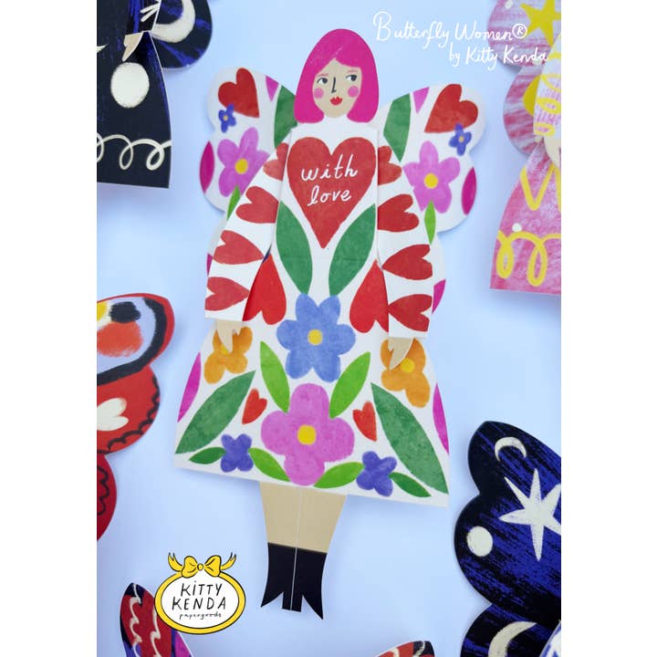 Butterfly Woman Sitting Greeting Card - Folka and other Purchase Wholesale arthouse unlimited. Free Returns & Net 60 Terms on Faire trending on Faire.
