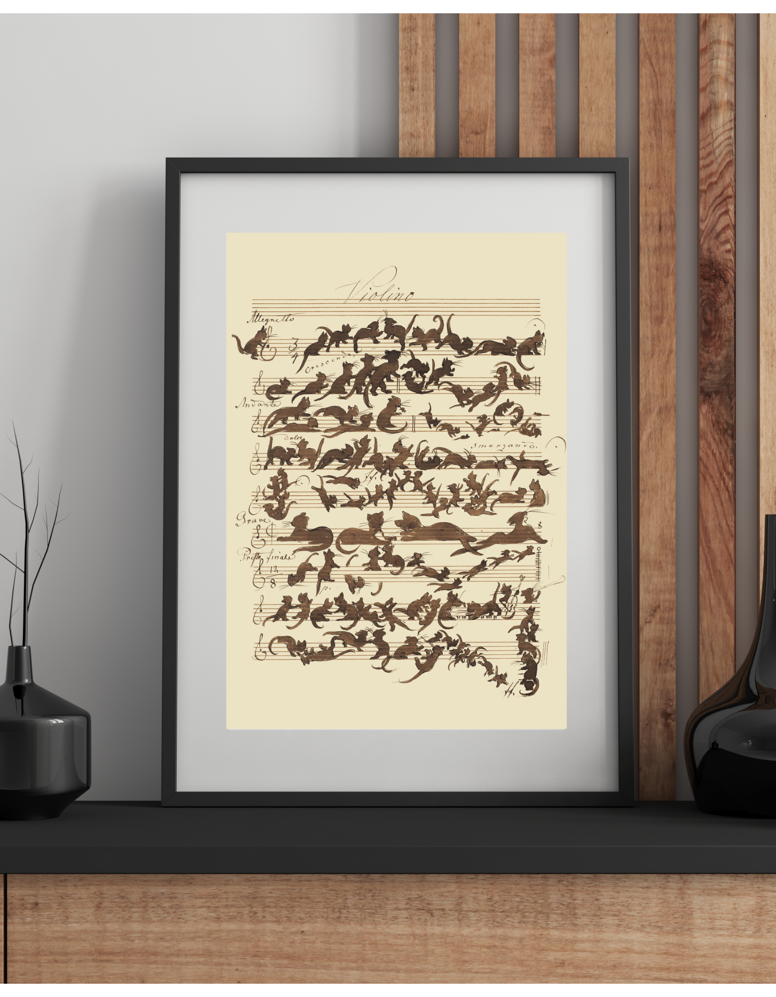 Rock Paper Scissors Wall Art - Wholesale Art Print - Cat Symphony by Moritz von Schwind – Art Print2
