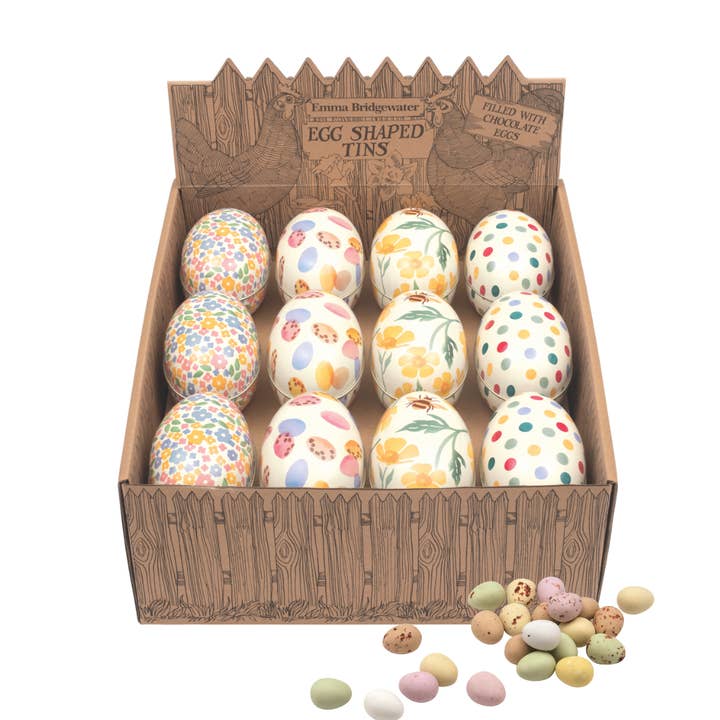 Emma Bridgewater - Medium Tin Eggs with Chocolate eggs for wholesale by Tin Treats