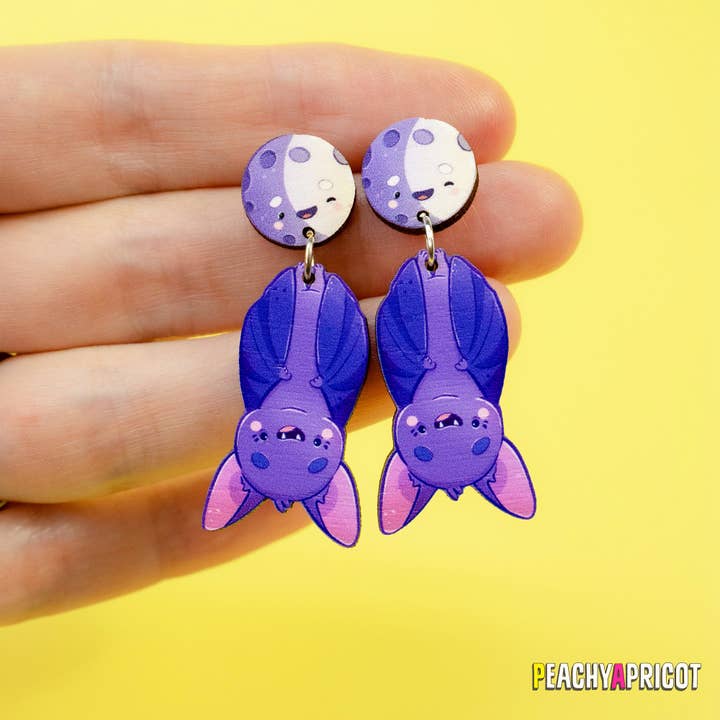 Cute Bat Dangle Earrings for wholesale by PeachyApricot