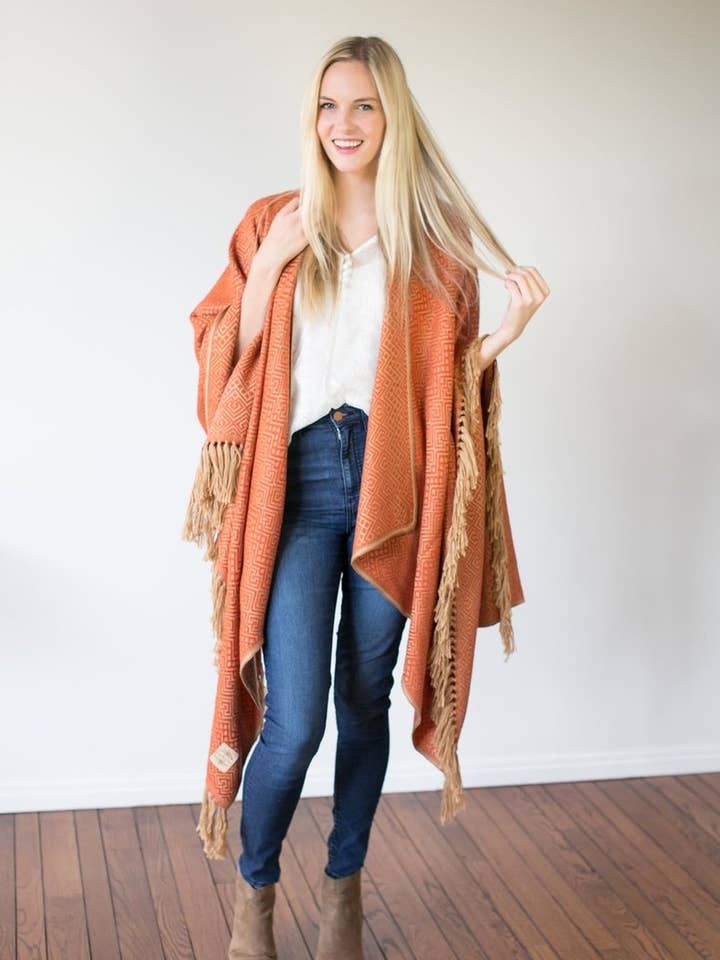 Poncho corto puesta de sol para venta al por mayor de Asher Market