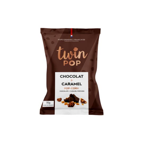 Pop corn chocolat et caramel pour la vente par TWINPOP