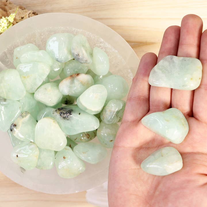 Natures Artifacts Inc - Wholesale Spiritual Stone/Crystal - 1 lb Prehnite Tumbled Stones3