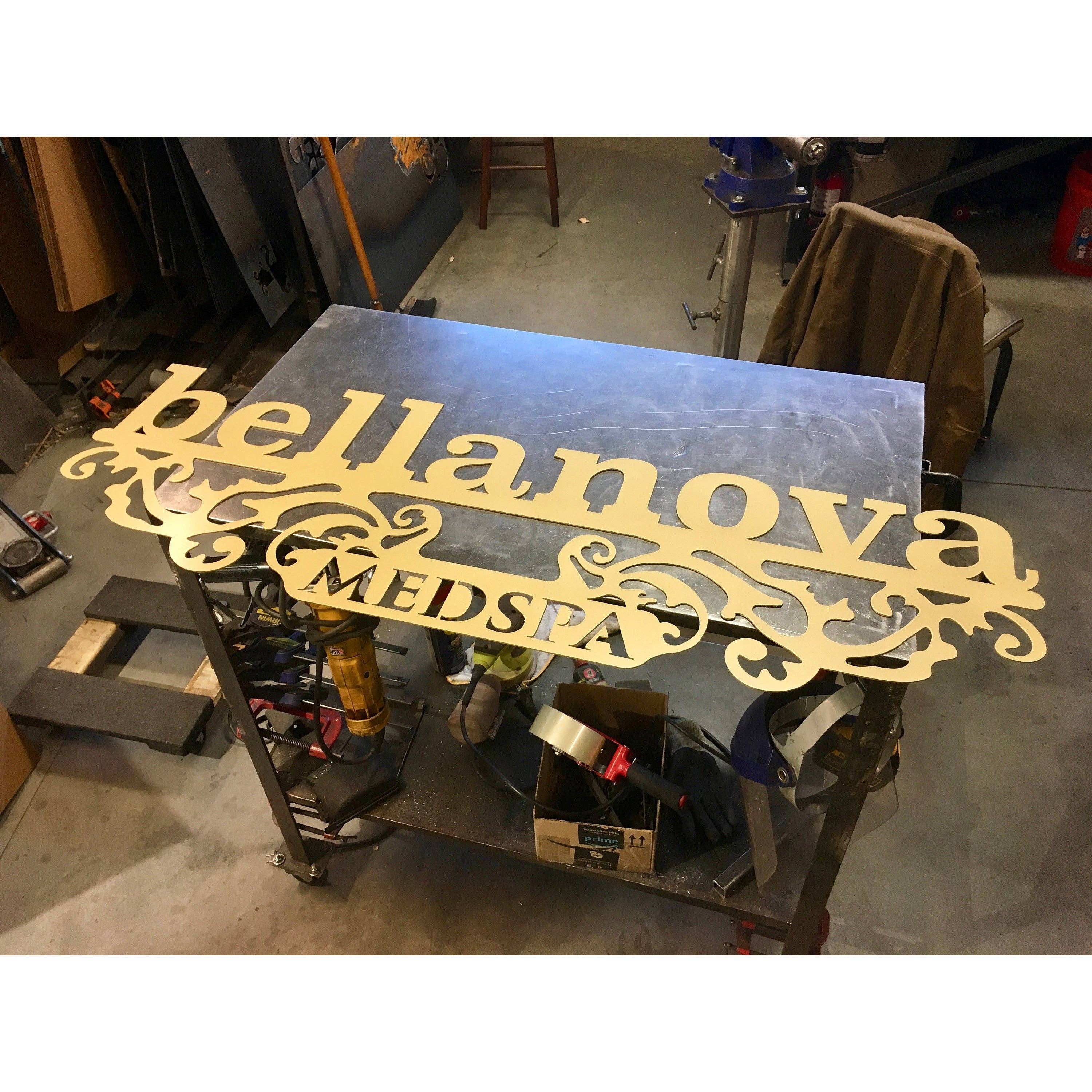 Think Metal - Thinking Creatively to Make it Metal - Wholesale Sign - Custom Ornate Metal Business Sign | #13512