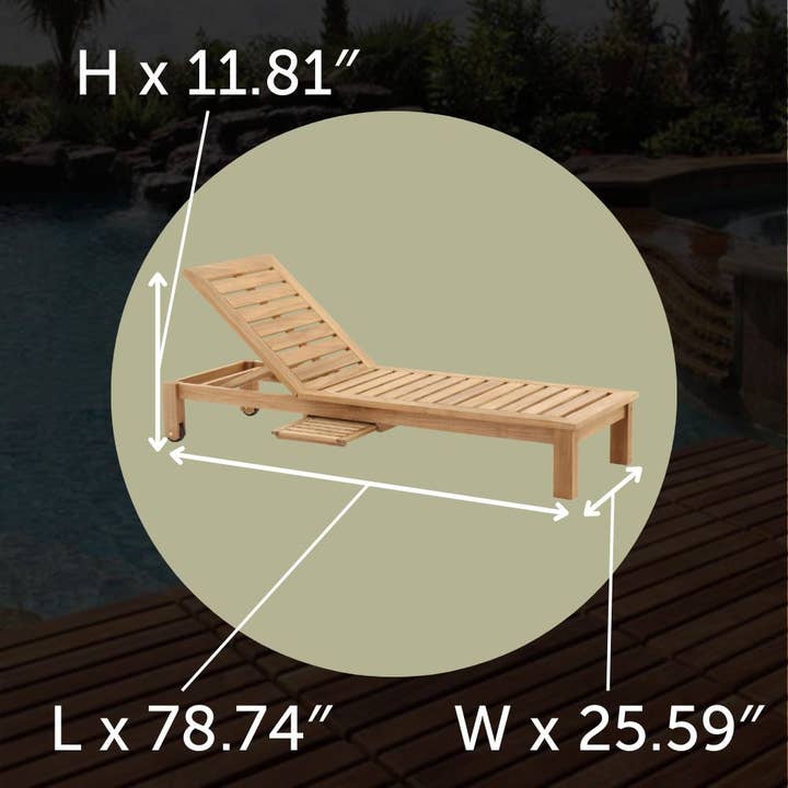 Nordic Teak - Vente Chaise longue - Chaise longue d'extérieur en teck naturel Nordic avec table d'appoint6