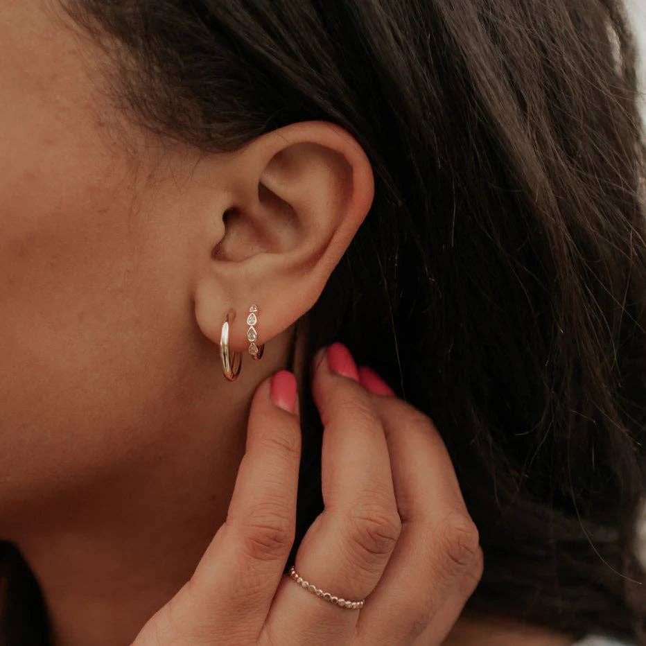 Mauve Jewelry Co. - Wholesale Huggie Earrings - May Raindrop Hoops7