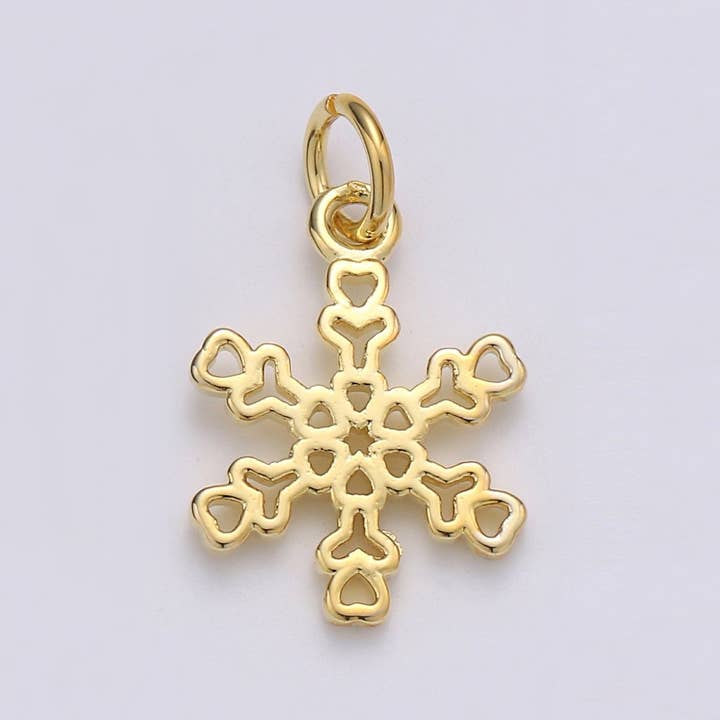 24K Gold Filled Snowflake Charm E-015 for wholesale by Aim Eternal