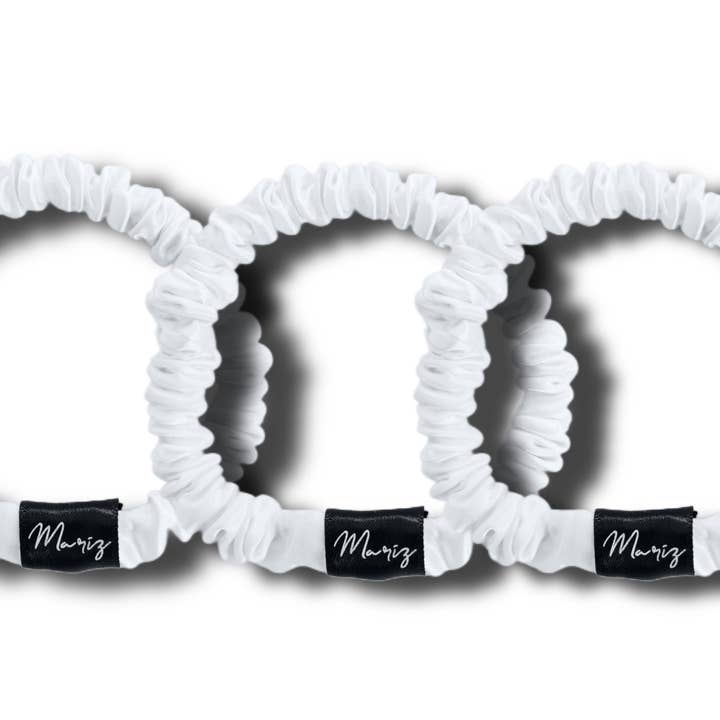 Juego de Coleteros de Seda Lavable Marfil (Paquete de 3) - Delgados para venta al por mayor de MARIZ SILK