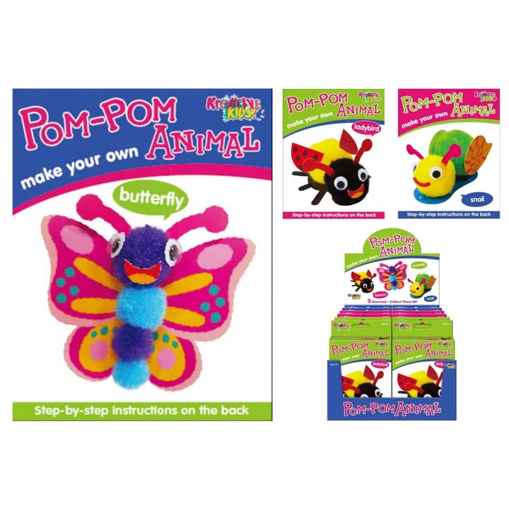 Kids Party Craft – wholesale DIY craft kit – Child – Snail Pom Pom Animal Craft Kit