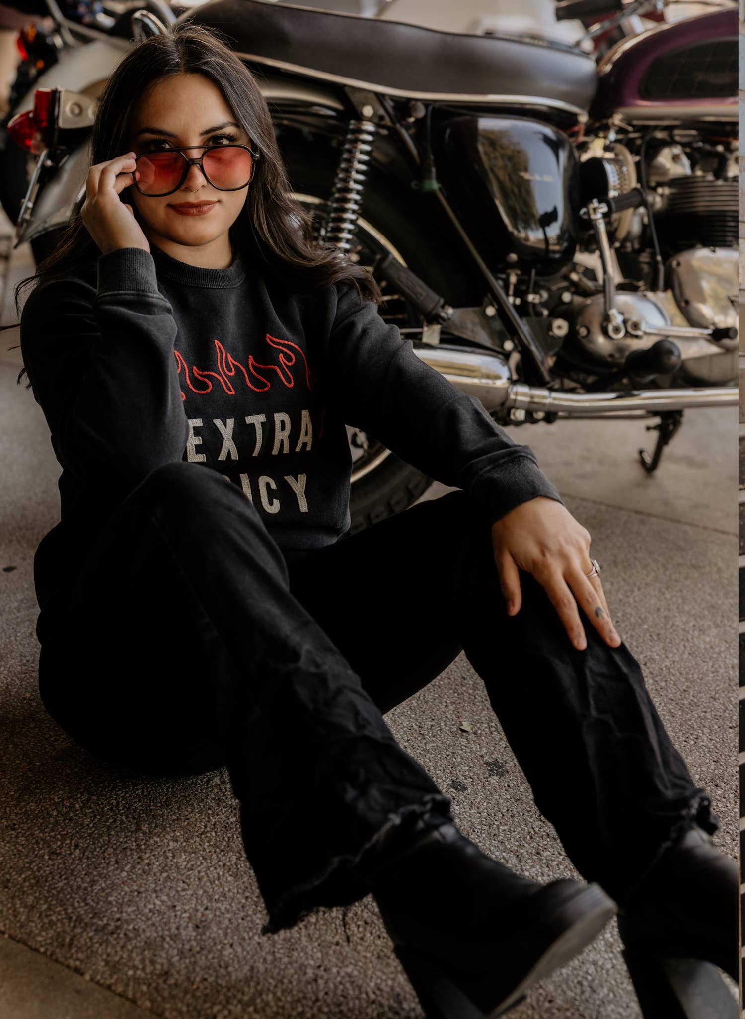 Pyknic – wholesale Graphic sweatshirt – Unisex – Extra Spicy Chainstitch & Felt Crewneck Sweatshirt2