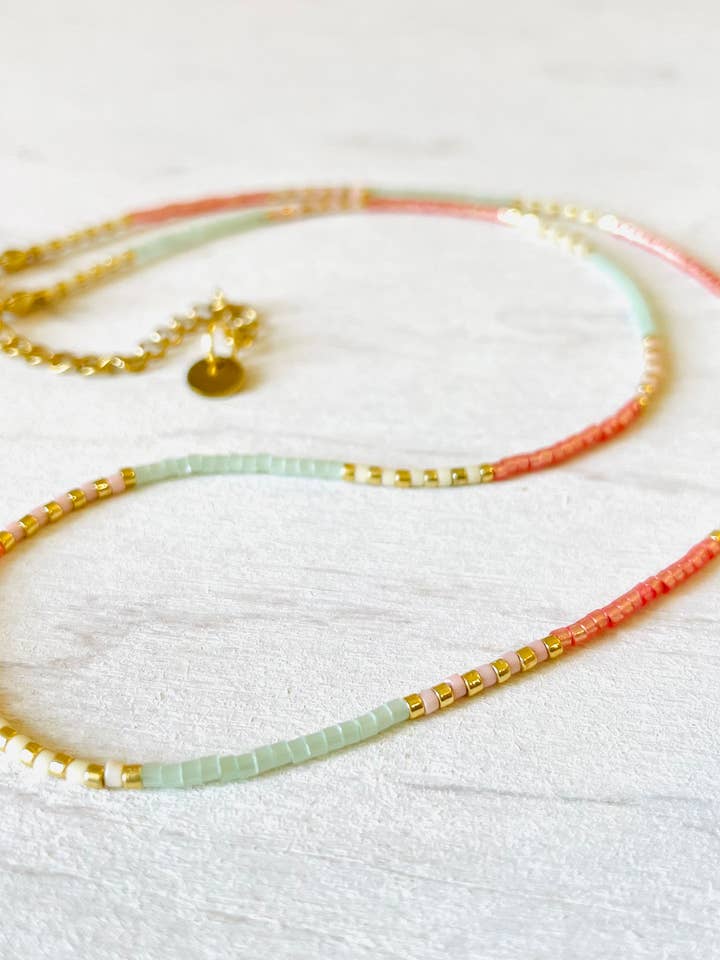 Pärlhalsband i rostfritt stål, choker C039 för wholesale av Atelline