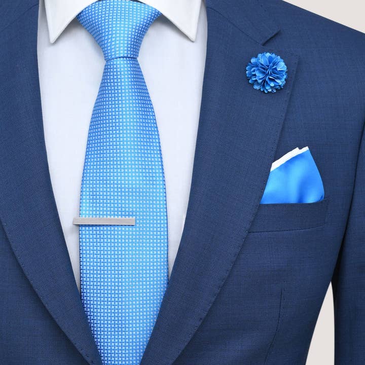 Brian Oak Limited – wholesale Presentpåseset/-förpackning – Himmelsblått rutigt slipsset