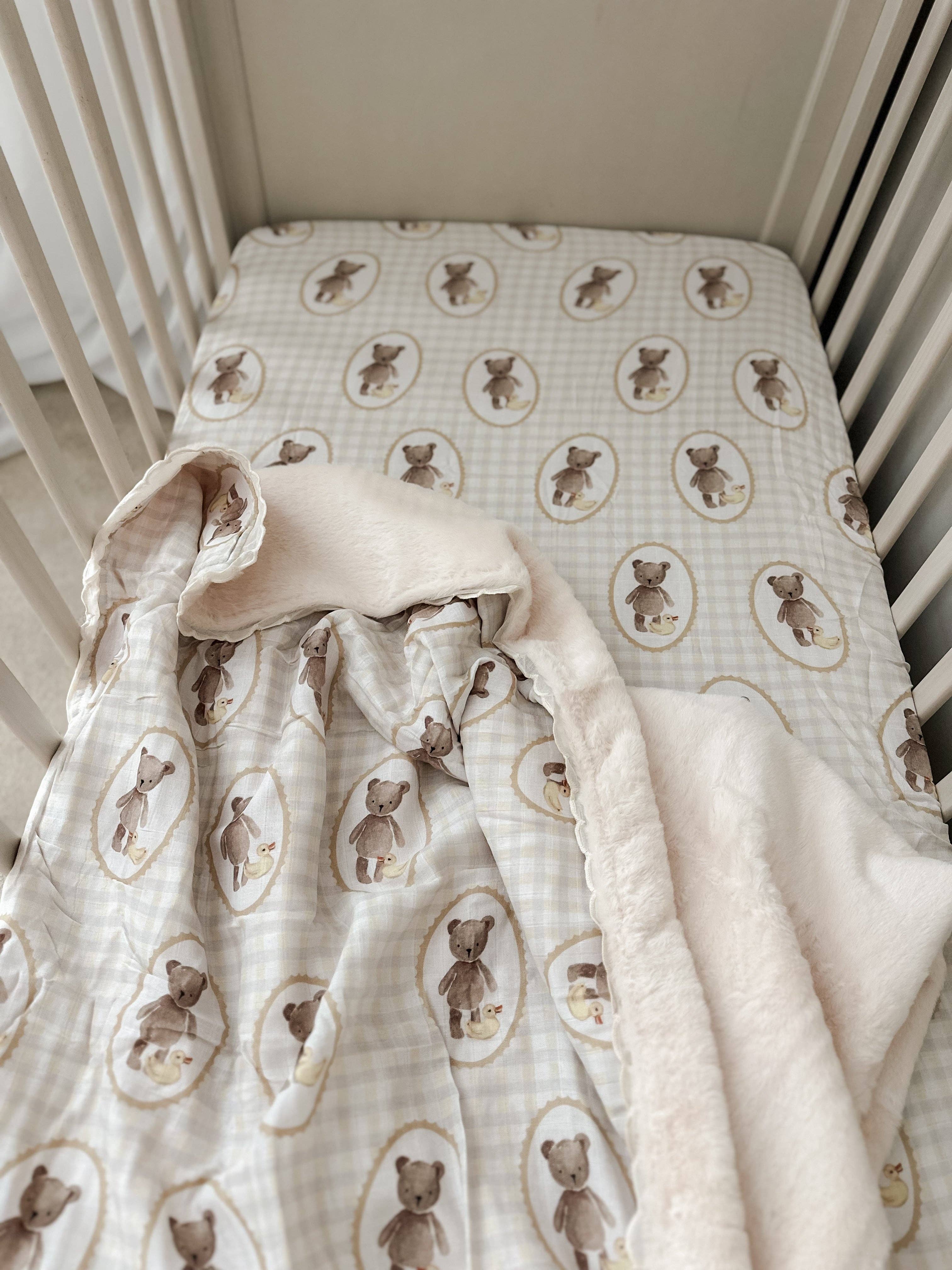 Pop Ya Tot - Vendita all'ingrosso Coperta - Bambini e neonati - Copertina per lettino Ted & Duck foderata in pelliccia ecologica2