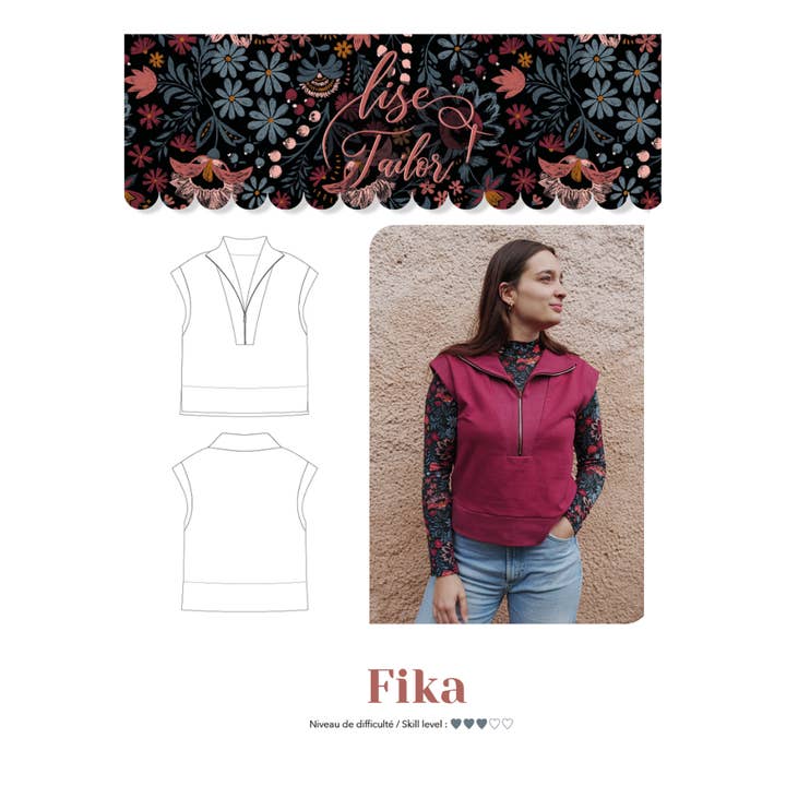 Sewing pattern - Fika - sold individually for wholesale by Lise Tailor