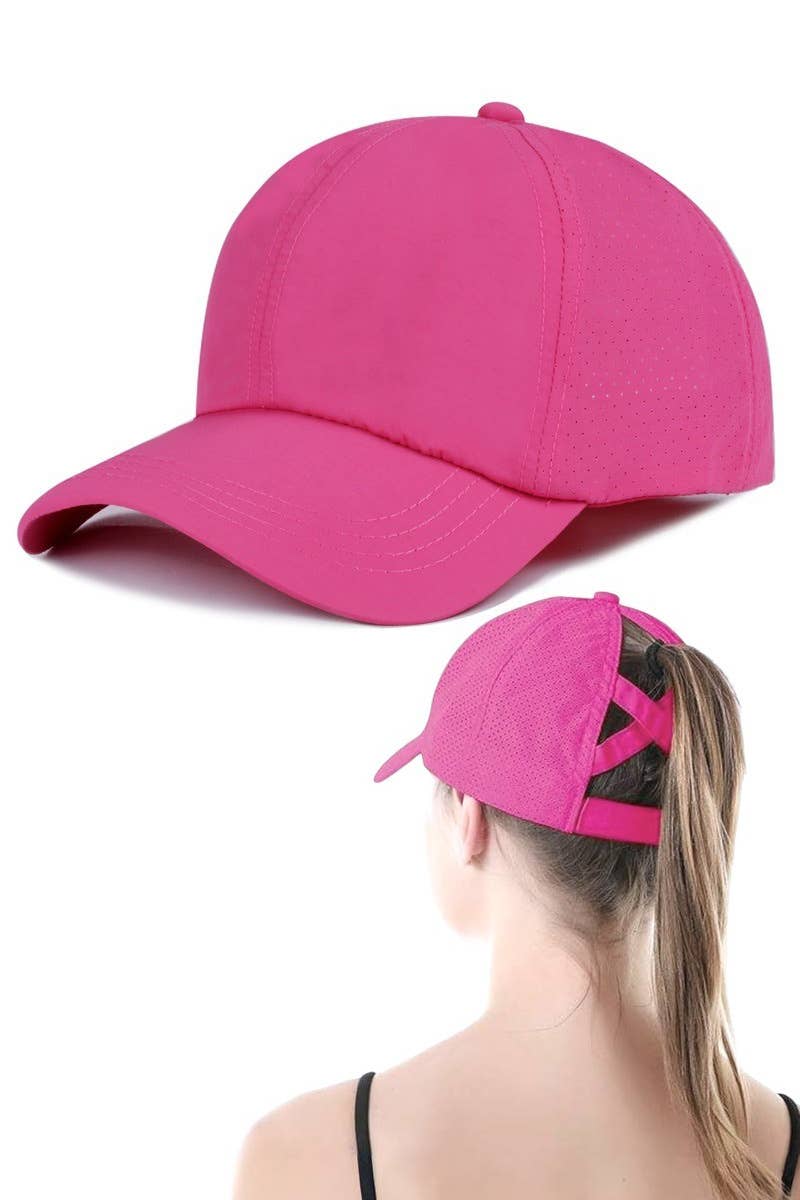 42POPS - Wholesale Baseball Cap - Women&#x27;s - ..0806 Criss Cross Ponytail Baseball Cap Mesh side SI-285495