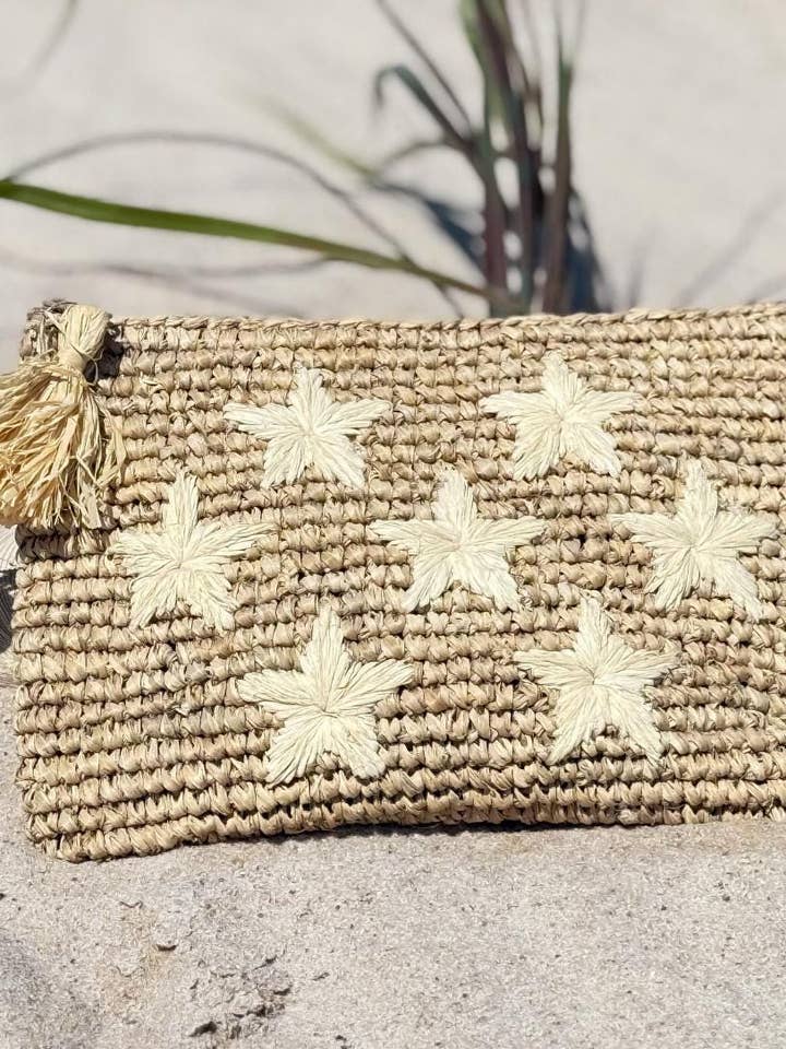 Portafoglio in Rafia Naturale Fatto a Mano e Pochette a Stella per la vendita all'ingrosso da parte di Crafts Love Dreams