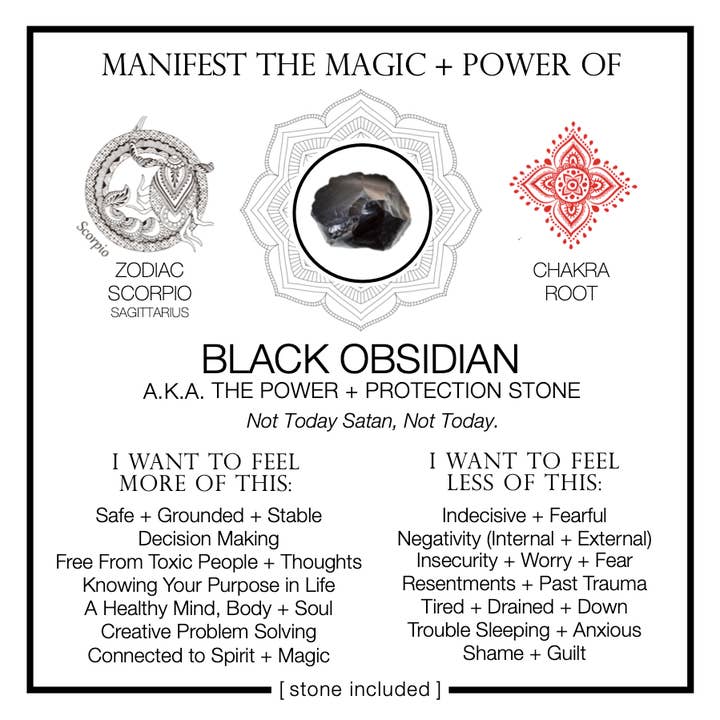 MANIFEST THE MAGIC + POWER OF YOUR CRYSTAL BLACK OBSIDIAN for wholesale by warm human