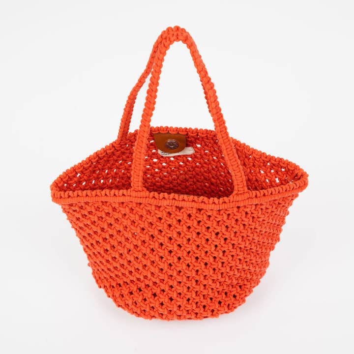 Orange Aiza Cotton Crochet Bag for wholesale on Faire4