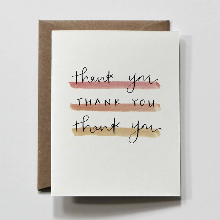 Times Three | Grateful Grußkarte „Thank You Colorful Wash“ für den Großhandel von everglow handmade