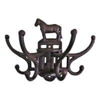 Horse Cast Iron Coat 8 Hooks for wholesale by Satchville