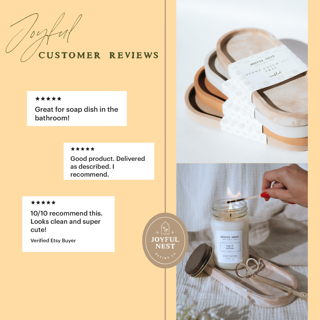 Joyful Nest Design Co. - Wholesale Decorative Tray - Decorative Tray | Oval Concrete Tray | Soap Bottle Tray 4