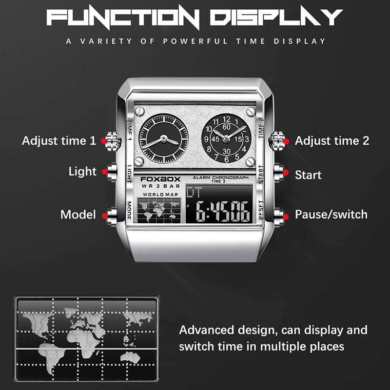 WoodWristCo – wholesale Wrist watch – Men's – Men Casual Sports Chronograph Alarm Quartz Wrist Watch4