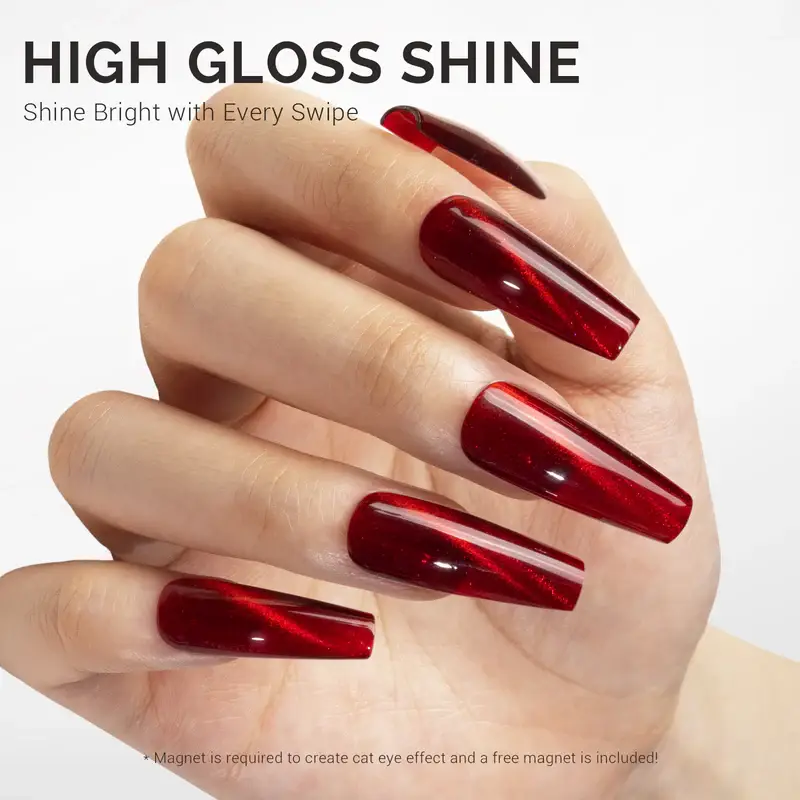 MELODYSUSIE – wholesale Nail polish – Jeweliver Cat Eye Gel Nail Polish Blood Red C31092
