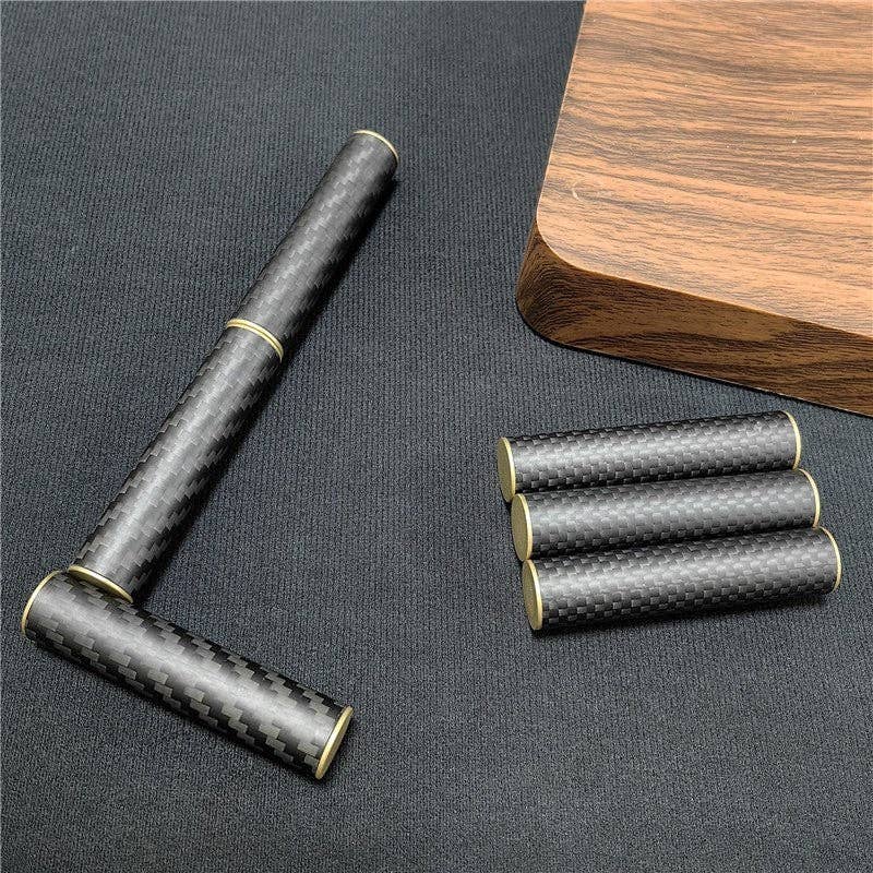 BLACK EDC Fidget Toys Stress Relief For Adults Magnetic Metal Carbon Fiber Three-Section Stick Rotating Creative Gift for wholesale on Faire4