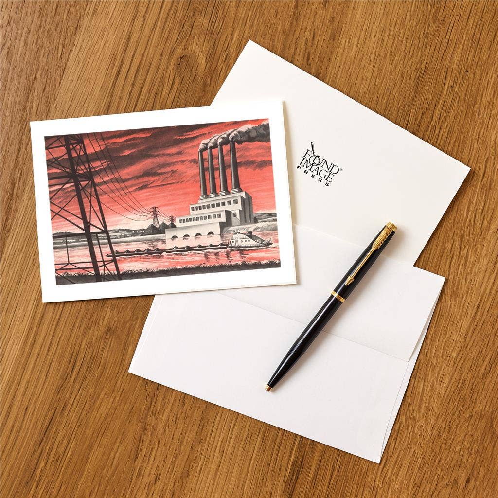 Found Image Press - Wholesale Stationery/Notecard Set - Greeting Card AM-755 Electric Utility Factory1