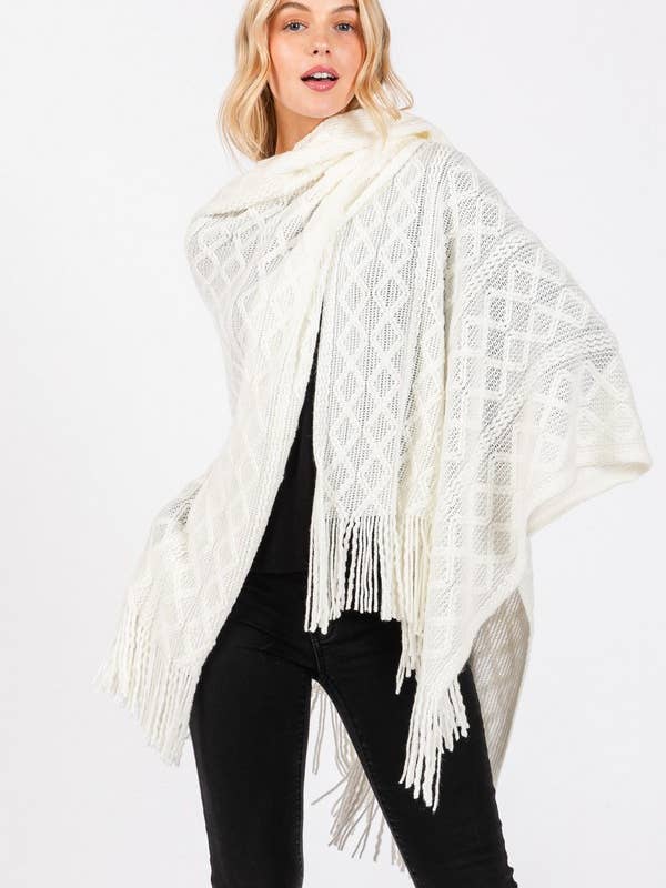 Fringe Tassel Diamond  Knit Ruana Cardigan and other Purchase wholesale tassel cardigan. Free returns & net 60 terms on Faire trending on Faire.