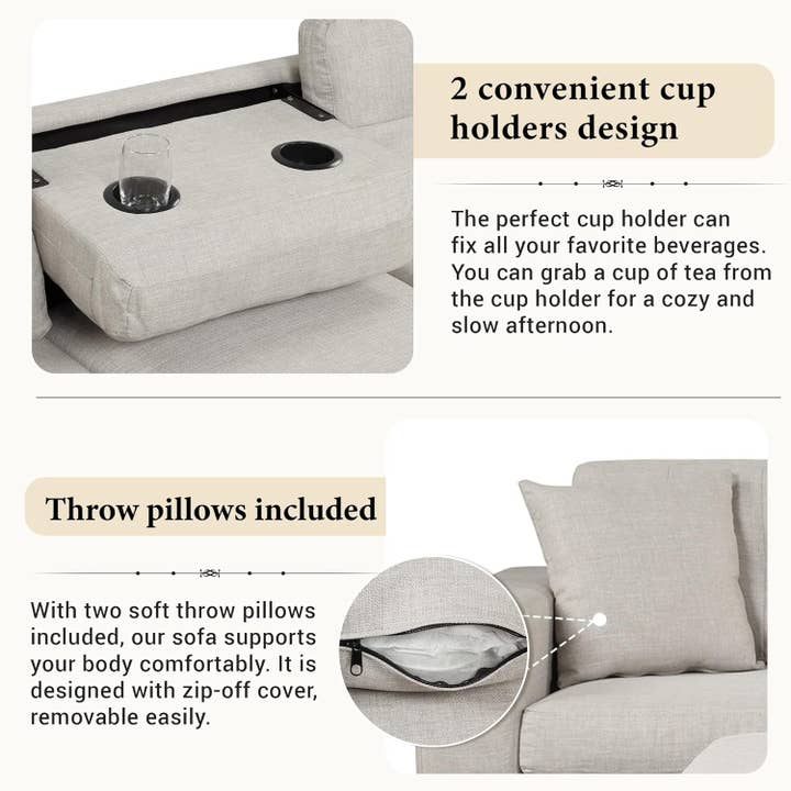 Light Gray Sectional Sofa Couch with Ottoman and Chaise for wholesale on Faire