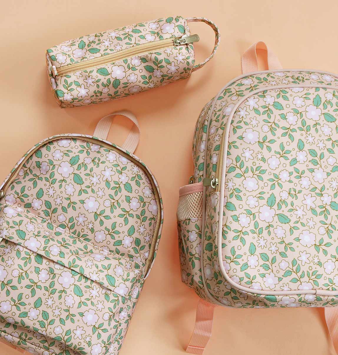 A Little Lovely Company - Wholesale Backpack - Kids - Kids backpack insulated front compartment: Blossoms-pink5