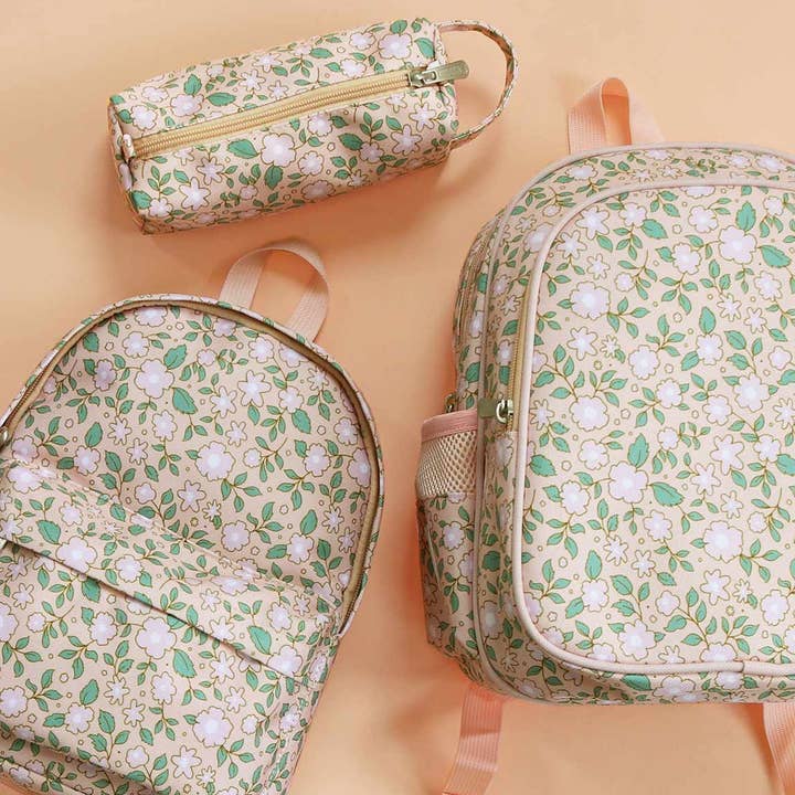 A Little Lovely Company - Wholesale Backpack - Kids - Kids backpack insulated front compartment: Blossoms-pink5