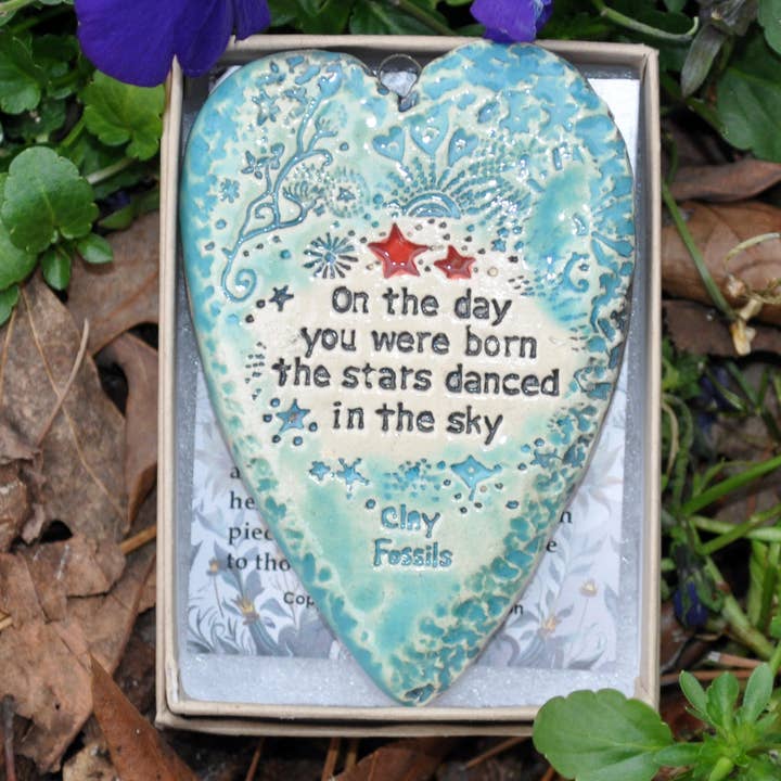 Clay Fossils - Wholesale Ornament - On the day you were born, boxed keepsake, birthday