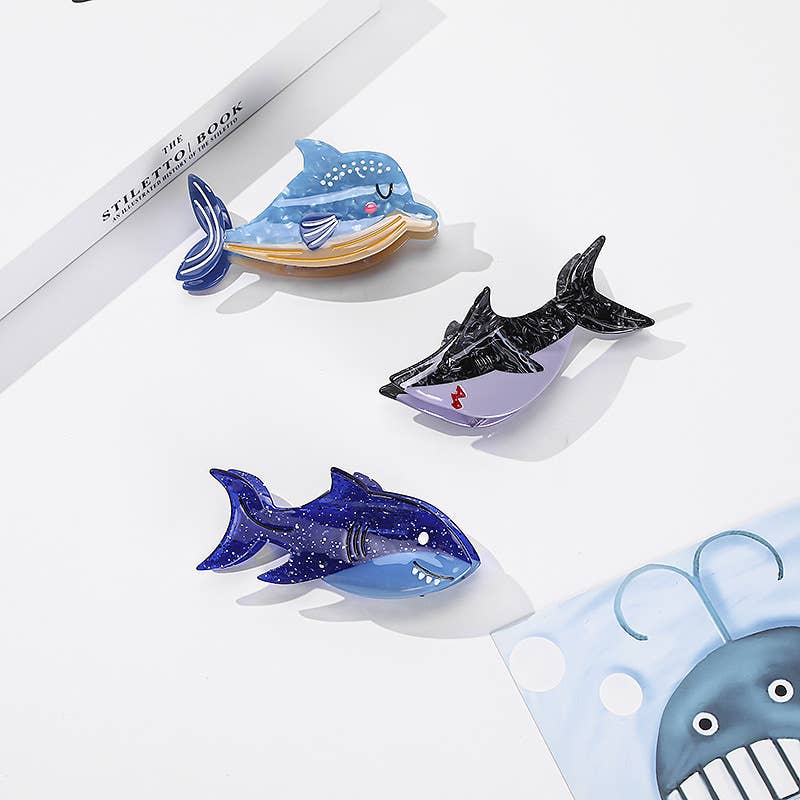 SoapElenGlen - Vendita all'ingrosso Fermaglio per capelli - Donna - Adorabili Fermagli per Capelli con Squalo e Balena Animali Oceanici4