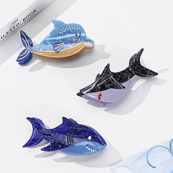 SoapElenGlen - Wholesale Hair Clip - Women's - Adorable Shark & Whale Ocean Animal Hair Clips4
