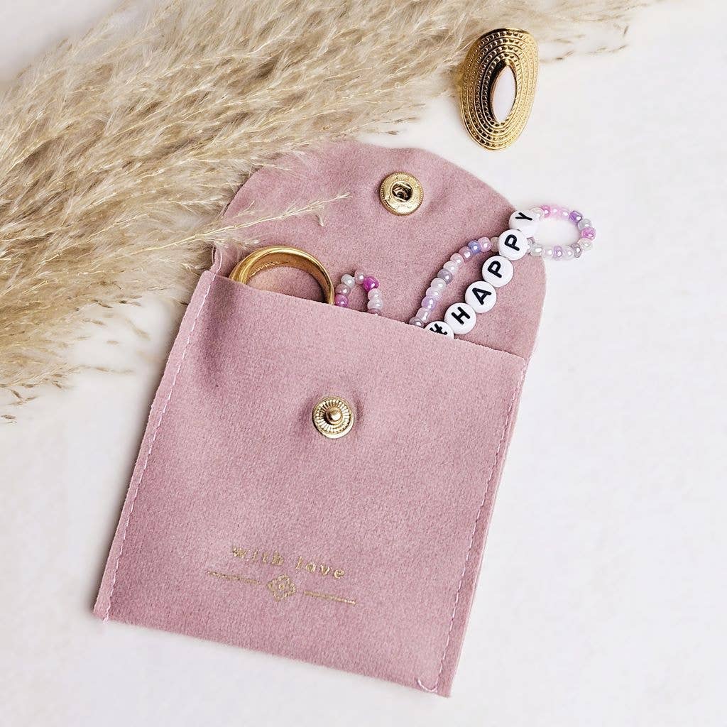 Ibiza Boutique – Großhandel Schmuckschatulle/-Organizer – Schmuckbeutel „With Love“ in Rosa3