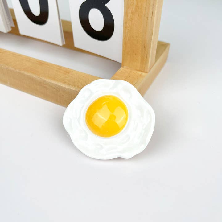 White Faux Fried Eggs Sun Eggs Hair Duckbill Clips for wholesale on Faire1