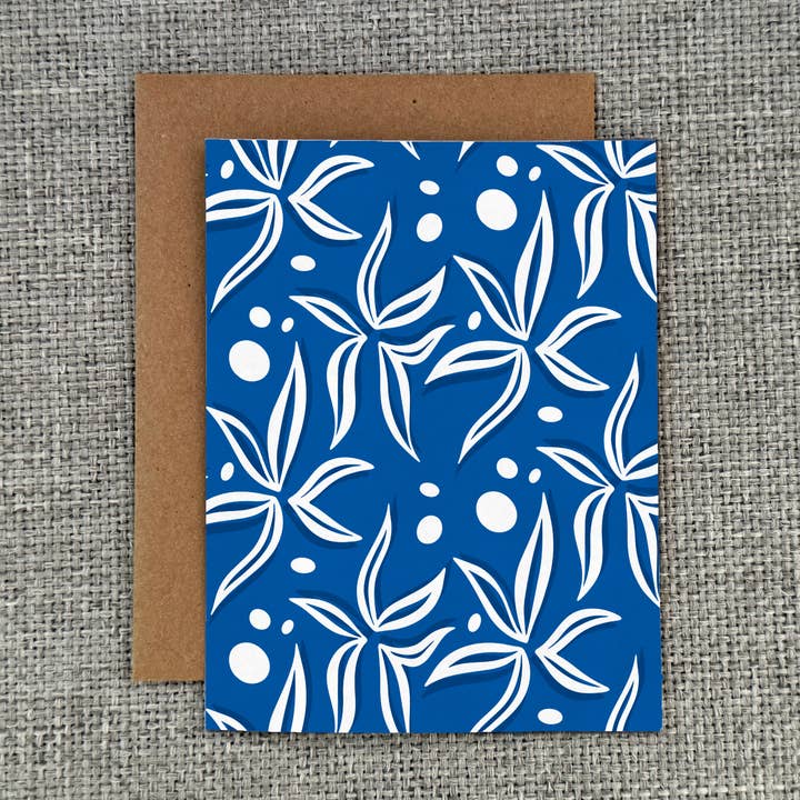 Organic Kelp Pattern Notecard - Blue for wholesale by Dandymark