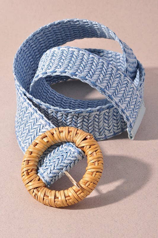 anbfashion - Wholesale Belt - Women's - STRAW ROUND BUCKLE BELT JCB17168