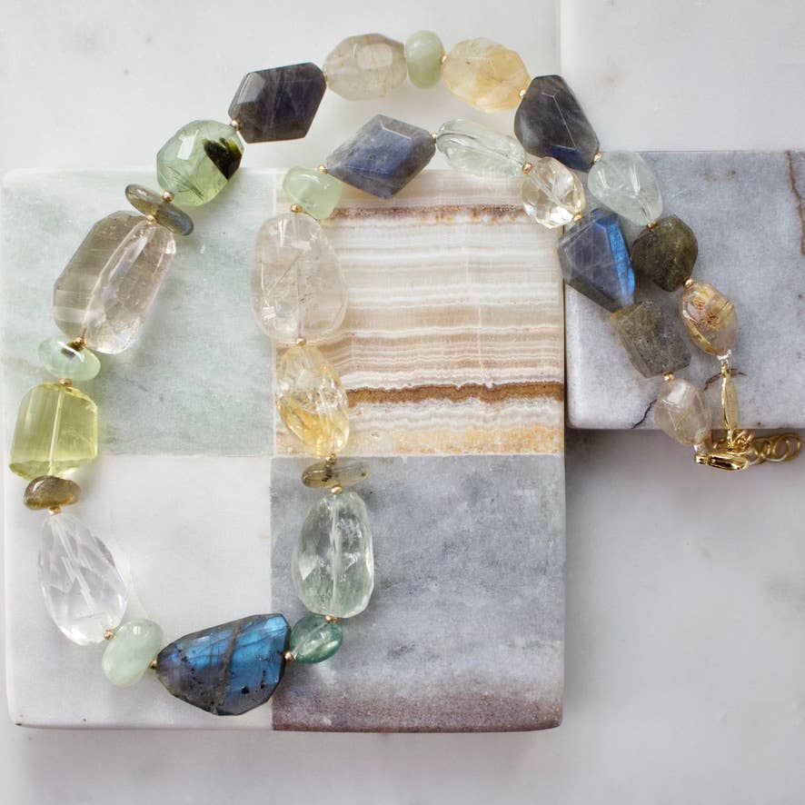 a.v. max - Wholesale Kralen/parelketting - Gefacetteerde Echte Klomp Ketting|9 kleuren11