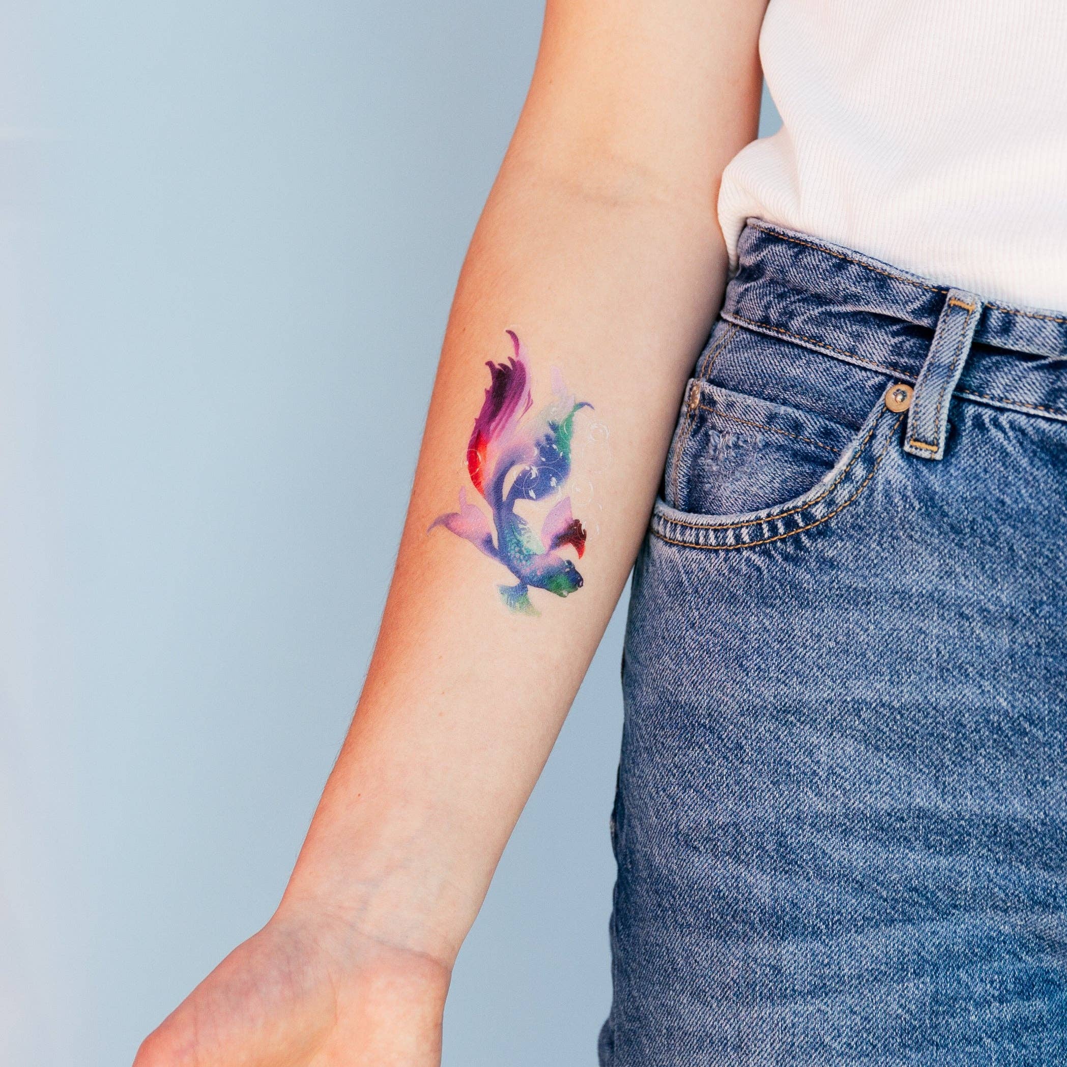 Tattly - Wholesale Temporary Tattoo - Betta Fish Tattoo Pair1