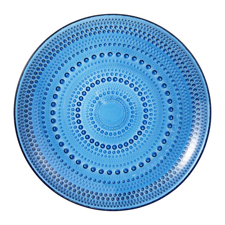 Glass Hobnail Dinner or Charger Plates | Set of 4 | Dark Blu for wholesale by The Wine Savant / Khen Glassware